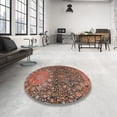 thumbnail image 3 of Ahgly Company Indoor Square Traditional Saffron Red Medallion Area Rugs, 6' Square, 3 of 6
