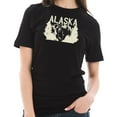 thumbnail image 3 of Oversized Vintage Alaska Bear Graphic Design Short Sleeve Cotton Jersey T-Shirt - Black XL, 3 of 4