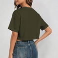thumbnail image 4 of RMGVDSD Women's Cropped T Shirts Summer Short Sleeve Round Neck Crop Tops Casual Solid Color Basic Tees Streetwear Tshirts, 4 of 7