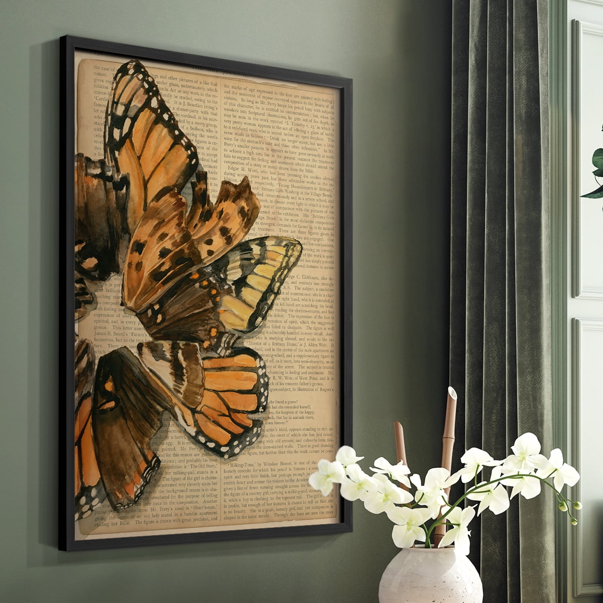 Winged Wreath I Framed Print - Solid Wood in Single Picture Frame Solid Wood 2 Framed Print
