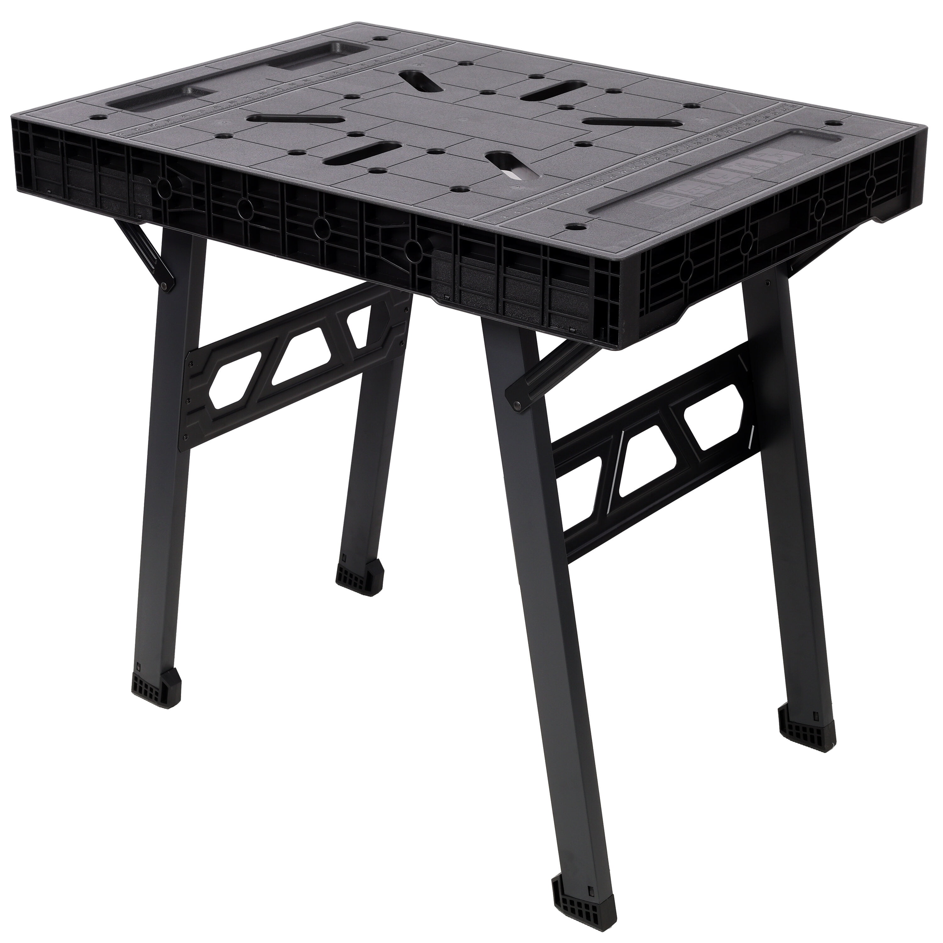 Foldable Workbench - 1650 LBS Capacity Portable Workstation for Garage & Workshop (Black)