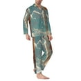 thumbnail image 2 of Honeii Starry Sky Cloud Fox Pattern Mens Pajamas Set,2pcs Men's Lounge Long Sleeve Sleep Shirt and Pajama Bottoms Sleepwear Set,Mens Pjs Sets-Small, 2 of 7