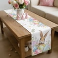 thumbnail image 6 of Easter Table Runner 70 Inches Long for Kitchen Dining, Spring Rabbit Colorful Eggs Budding Florals Leaf Dresser Scarf Farmhouse, Dining Table Decorations for Wedding/Parties, 13 x 70 In, 6 of 8