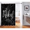 thumbnail image 4 of Get Naked Marble Shower Curtain, White Funny Quotes Cracked Lines Luxury Black Marble Texture Granite Abstract Modern Bathroom Decor, Waterproof Polyester Fabric Shower Curtain, 72 X 72 Inch, 4 of 5
