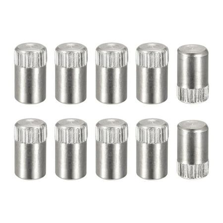 

8x16mm 304 Stainless Steel Dowel Pins 10 Pack Knurled Head Flat End Dowel Pin