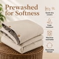 thumbnail image 4 of Swift Home Reversible Ultra Soft Solid Duvet Cover Set with Decorative Button Closure, Queen, Khaki, 4 of 6