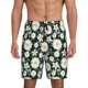 thumbnail image 1 of Balery White Daisies and Bee Pantalones cortos de pijama de punto de algodón para hombre con cinturilla y bolsillos-Small, 1 of 6