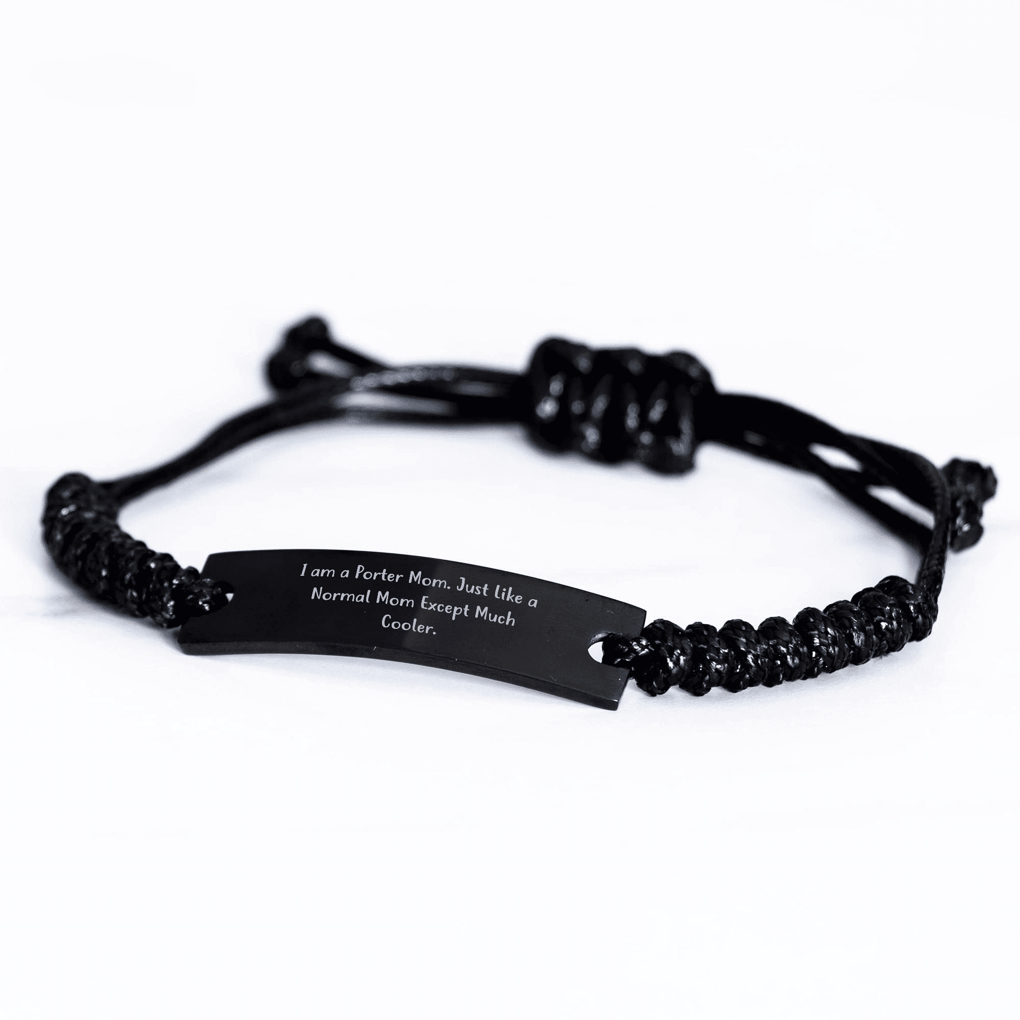 Funny Porter Mom Rope Bracelet Gifts for Porter Women, Gifts from Friends to Porter Mom, Unique Mother's Day Unique Gifts, Rope Jewelry