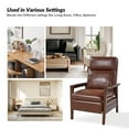 thumbnail image 6 of Manual Leather Recliner Chair Push Back with Wooden Arms for Adults Living Room Brown, 6 of 9