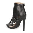 thumbnail image 3 of Liliana CG69 Women Leatherette Open Toe Fringe Zip Stiletto Heel Sandal, 3 of 5