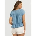 thumbnail image 3 of Jessica Simpson Women's Kamiya Cotton Peplum Hem Blouse, Sizes XS-XL, 3 of 6