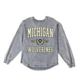 thumbnail image 6 of Women's Gameday Couture Gray Michigan Wolverines Oversized Final Score Snow Wash Long Sleeve T-Shirt, 6 of 6