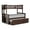 Dark Walnut, variant on FOA Hammon Wood Twin over Full Bunk Bed with Trundle and Drawers in White
