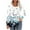 White, variant on Womens Floral Printed Tops Plus Size Long Sleeve Round Neck Pleated Fall Tunic T-Shirts Casual Loose Cute Hide Belly Blouses Top,Blue 1,2XL