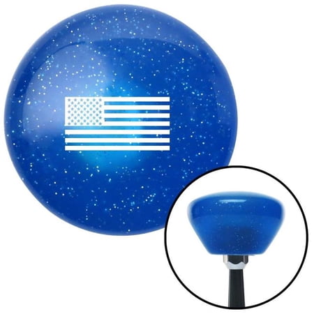 American Shifter White American Flag Blue Retro Metal Flake Shift Knob with M16 x 1.5 Insert Shifter Brody