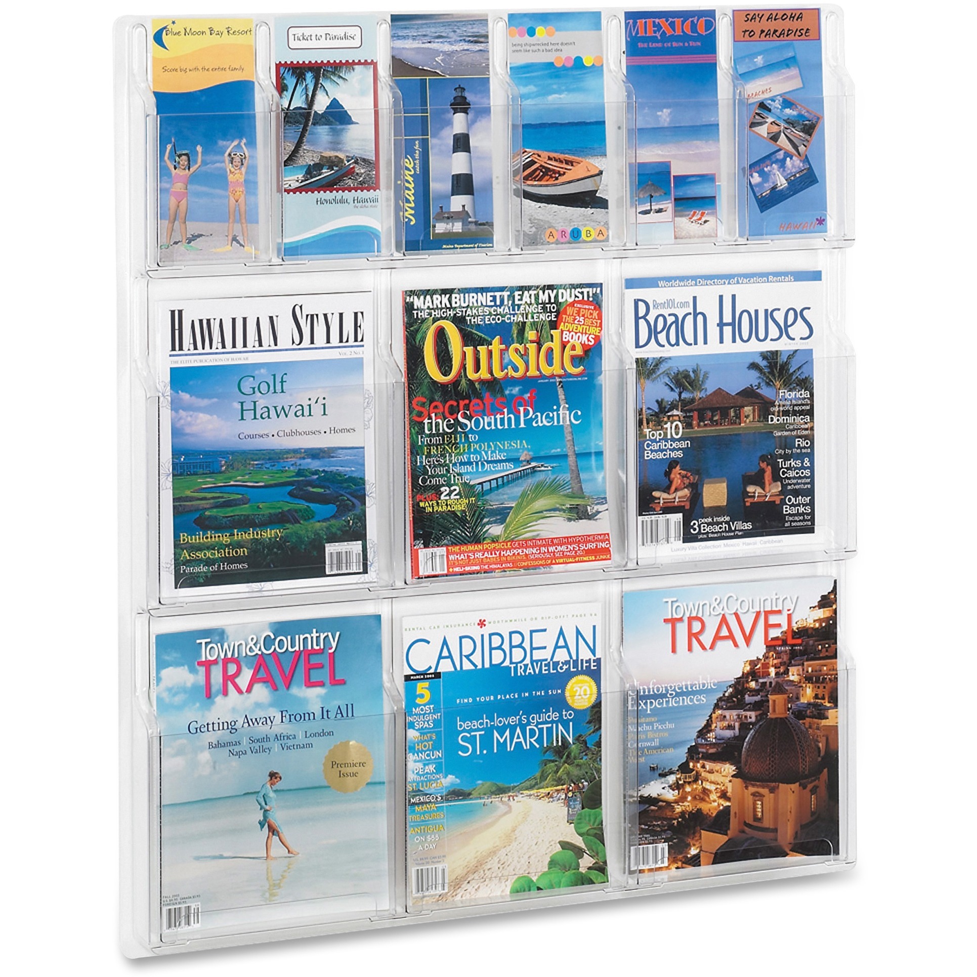 Safco Magazine/Pamphlet Plastic Display Rack, Clear, 1 Each (Quantity