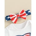 thumbnail image 6 of Jxzom 4th of July Baby Girl Outfit Newborn 3 6 9 12 18 Months Short Sleeve Sunglasses Print Romper Stars Shorts Headband Set, 6 of 8