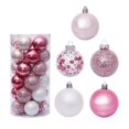 thumbnail image 4 of Naiovety 30 Uds. De bolas colgantes para árbol de Navidad, hogar, oficina, centro comercial, árbol, bolas de plástico, decoración colgante, adorno Kits de decoración para fiestas rosado Naiovety HA000435-06B, 4 of 6