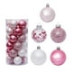 thumbnail image 4 of Bewildely 30 Uds. De bolas colgantes para árbol de Navidad, hogar, oficina, centro comercial, árbol, bolas de plástico, decoración colgante, adorno Kits de decoración para fiestas rosado Bewildely HA000435-06B, 4 of 6