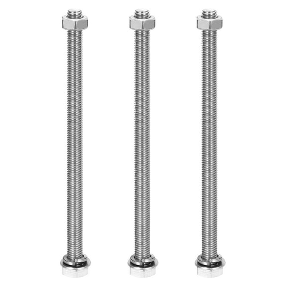 M8 x 140mm 304 Stainless Steel Hex Head Screws Bolts, Nuts, Flat & Lock Washers Assortment Kit, 3 Sets