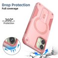 thumbnail image 2 of Allytechgroup for iPhone 16 Plus Case with Kickstand, Compatible with MagSafe Canera & Screen Huard Military Grade Drop Protection Shockproof Magnetic Cover for iPhone 16 Plus, Pink, 2 of 4