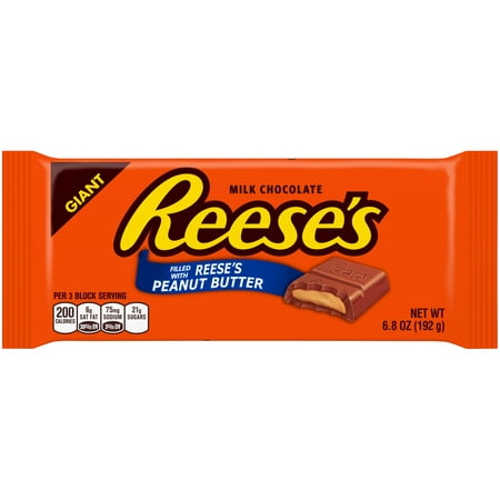 (2 Pack) Reese's, Giant Peanut Butter Chocolate Candy Bar, 6.8
