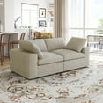 thumbnail image 6 of Sdorens Free Convertible Sectional Sofa Modular Couch,Modern Linen Fabric Sofa,loveseat sofa for Living Room,Apartment and Small Space,2-Seat Sofa,Khaki, 6 of 17