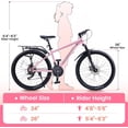 thumbnail image 4 of Akaber 26" Mountain Bike, Bicycles with 21-Speed Drivetrain, Suspension Fork, Dual Disc Brakes, Rear Rack, 4 of 9