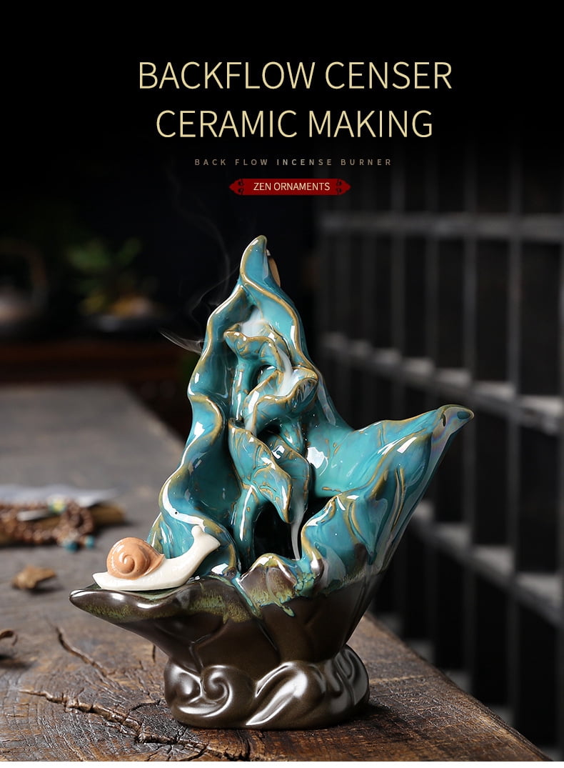 Creative Snail Backflow Incense Holder Household Indoor Tower Aroma Sandalwood Incense Burner Tea Ceremony Decoration