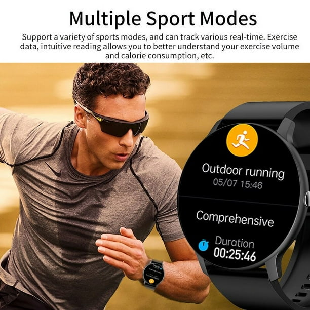 LIGE reloj inteligente para hombre y mujer accesorio de pulsera resistente al agua IP67 con pantalla tactil Bluetooth compatible con Android e IOS Walmart en linea