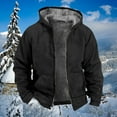 thumbnail image 5 of fartey Sherpa Lined Hooded Coats for Men Plus Size Zip Up Hoodie Jackets with Pockets Long Sleeves Solid Color Thermal Winter Camp Night Outerwear, S-5XL, 5 of 5