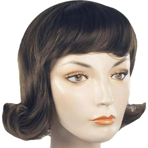 Womens Black 60s Short Lucy Flip Wig