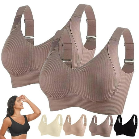 Baodmurt Seamless Sports Bras Set for Women Lounge & Sleep Sport Wireless Lingerie  Underwear  Coffee 36A
