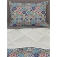 thumbnail image 3 of Moroccan Comforter & Sham Bedding Set, Geometric Squares and Rectangles Colorful and Complex Design Floral Arrangement, 3 pcs Duvet Set Microfiber Filling Quilt, 5 Sizes, Multicolor, by Ambesonne, 3 of 4