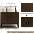 thumbnail image 3 of 37” Buffet Sideboard Cabinet with Adjustable Shelf, Modern Coffee Bar Cabinet with 4 Pinewood Legs & 3 Retro Metal Handles for Kitchen, Livingroom, Entryway, Brown, 3 of 9