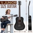 thumbnail image 6 of Pyle Acoustic Guitar Kit 1/2 Junior Size Steel String Instrument for Kids & Adults, 34” Black, 6 of 9