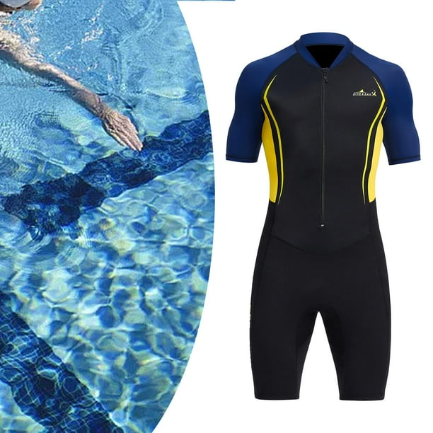 Combinaison Courte Néoprène 1,5 Mm – Homme/femme, Fermeture Dos, Manches Courtes – Plongée, Snorkeling, Surf, Eaux Chaudes