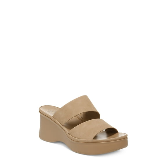 Naturalizer Genn-Rally Slide Wedge Sandals Birchwood Faux Nubuck 10M