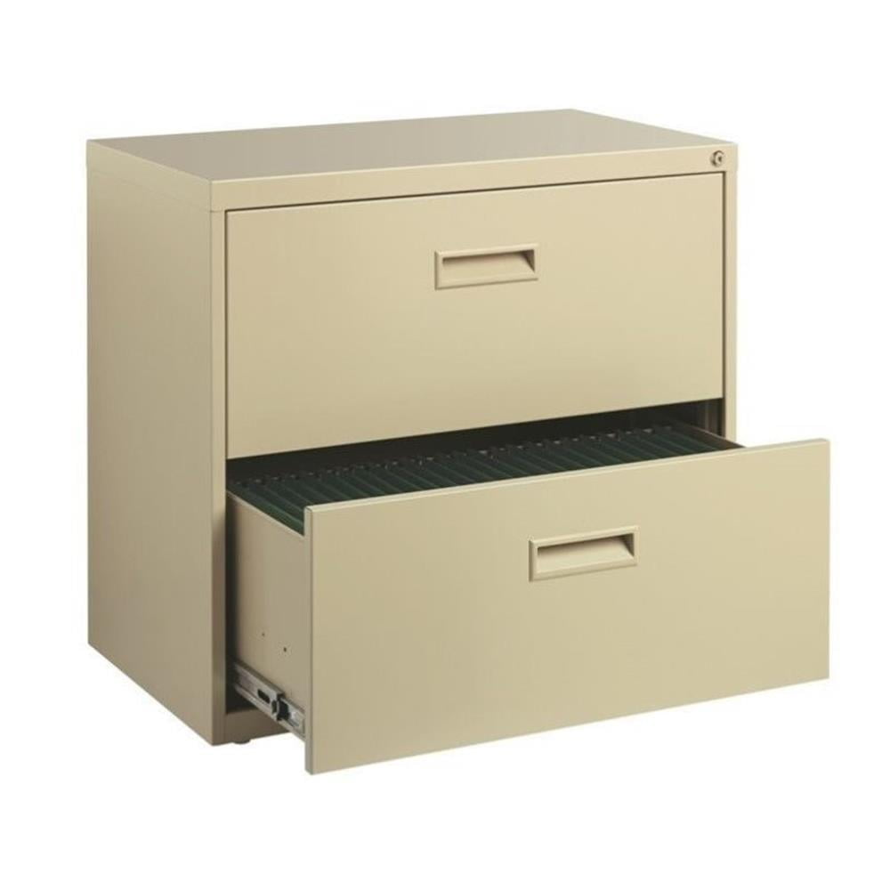 Hirsh 30"W Metal 2 Drawer Lateral File Cabinet Set Beige with Front/Back Rails