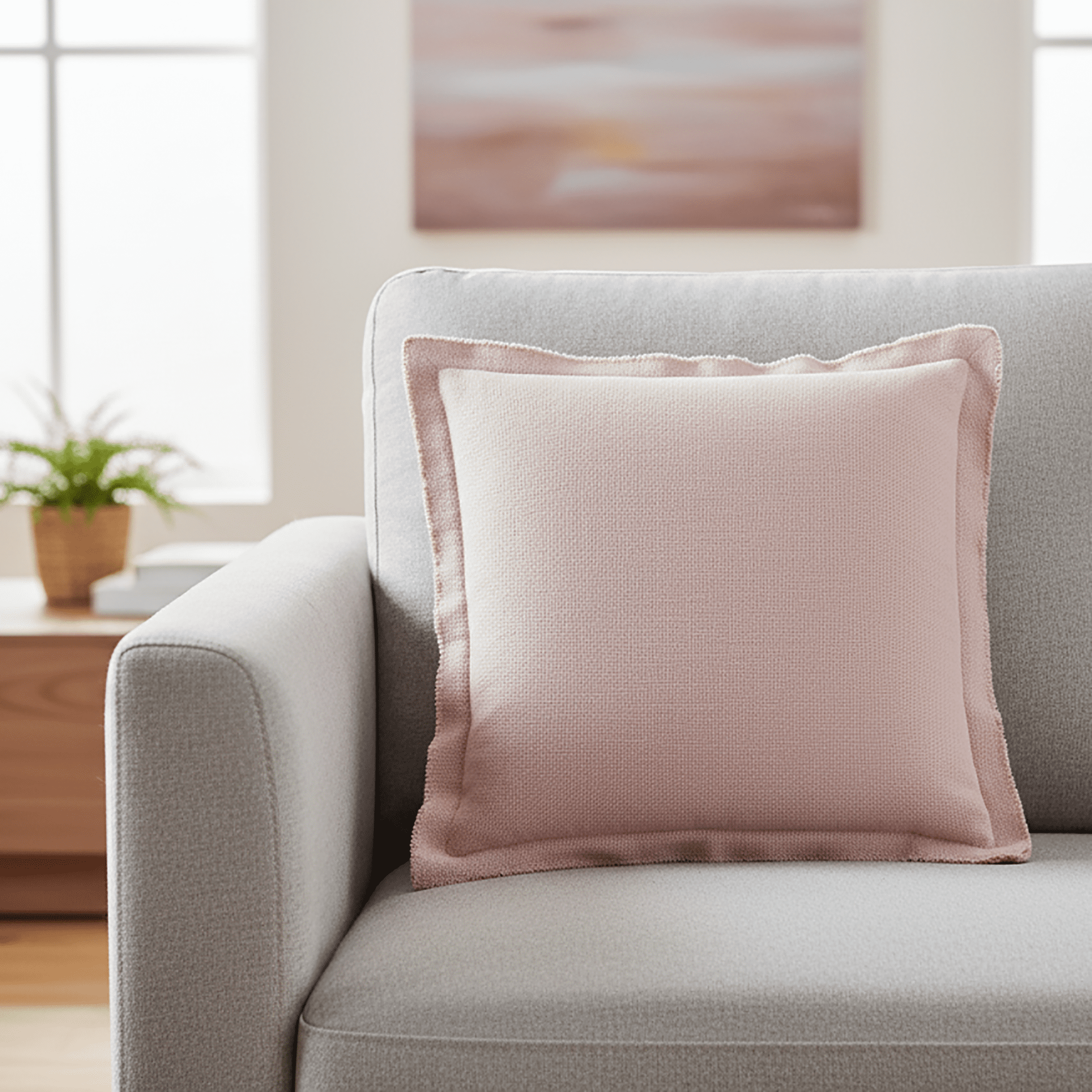 Better Homes & Gardens 24" x 24" Blake Bi-Flange Throw Pillow Cover, Antique Blush