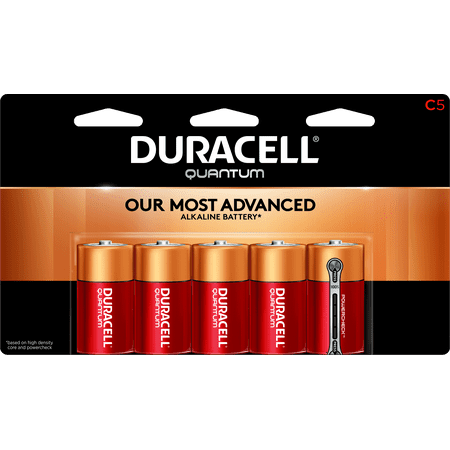 Duracell 1.5V Quantum Alkaline C Batteries with PowerCheck, 5 Pack