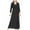Black, variant on Njagoc3 Womens Long Sleeve Solid Color Maxi Dress, V - Neck, Belted Waist, Year - Round Casual & Event Wear, Flattering Fit