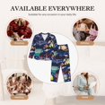 thumbnail image 4 of Uemuo Sea Inhabitans and Herb Pattern Womens Pajama Sets,PJ Set for Women,Pajamas for Women Logo,Long Sleeve Pajama Set for Women,Soft Long Sleeve Top With Pants-Small, 4 of 9