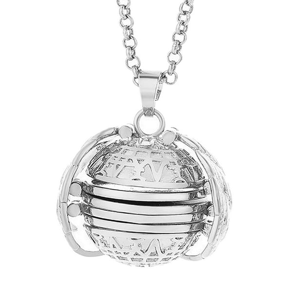 Collar con medallón de fotos expandible con alas de ángel, ideal para cumpleaños de niños, mujeres y niños. plata