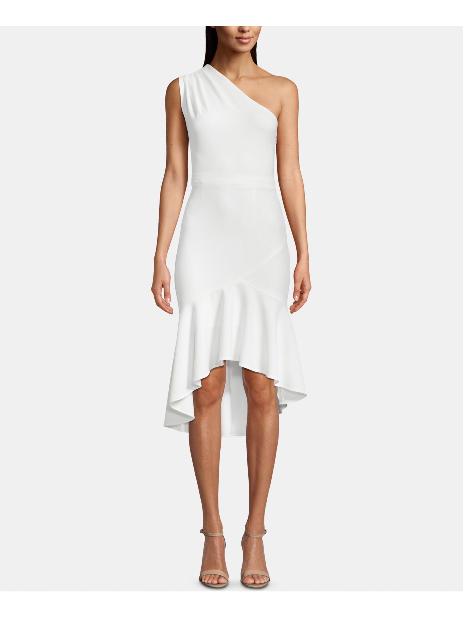 xscape sleeveless ruffled cocktail dress