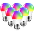 thumbnail image 1 of Bombilla inteligente RGB que cambia de color compatible con Alexa y Google Home, bombilla LED inteligente WiFi regulable de 12 W y 800 lm, paquete de 6, 1 of 5