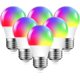 thumbnail image 1 of Bombilla inteligente RGB que cambia de color compatible con Alexa y Google Home, bombilla LED inteligente WiFi regulable de 12 W y 800 lm, paquete de 6, 1 of 5