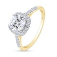 thumbnail image 3 of AFFY 1CT Moissanite Diamond Halo Engagement Ring Cathedral Set in 14K Yellow Gold-7.5, 3 of 6