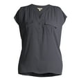 Terra & Sky Women's Plus Size Sleeveless Utility Shirt