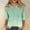 Mint Green, variant on Printed Tops for Women Fashion Round-Neck Quarter Sleeves Summer Tops Loose and Breathable Tops for Going out and Daily Home Wear